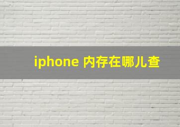 iphone 内存在哪儿查